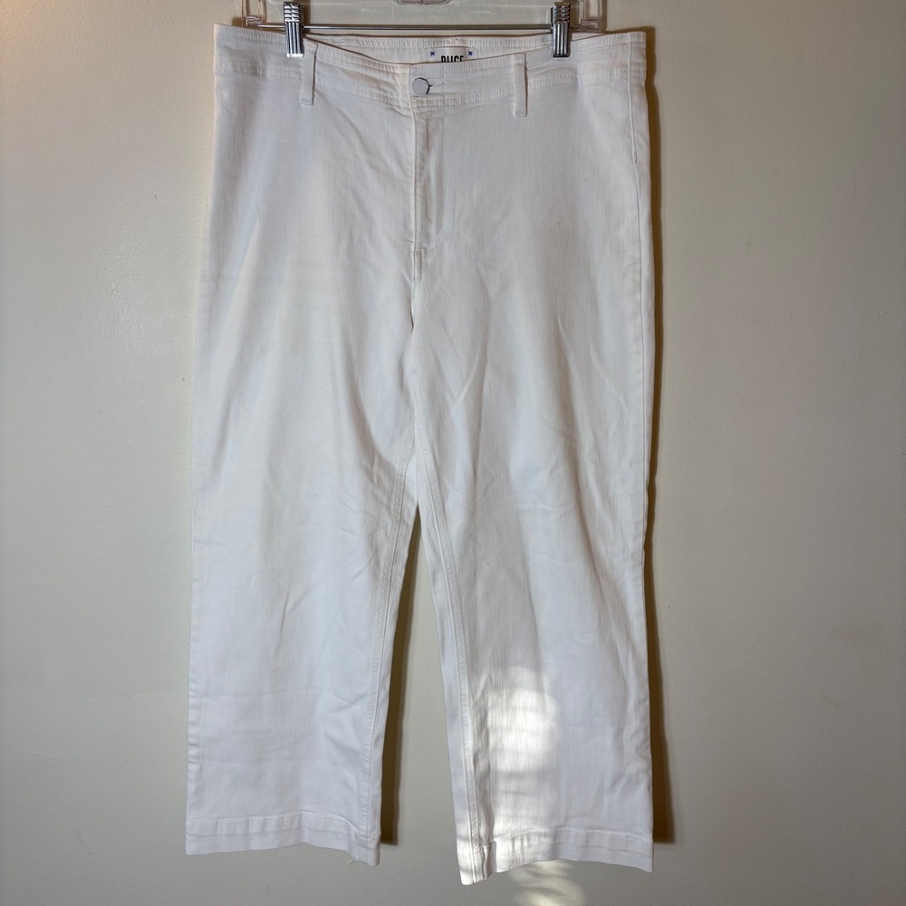 PAIGE Nellie Culotte Jeans Crisp White Wide Leg Crop Size 31